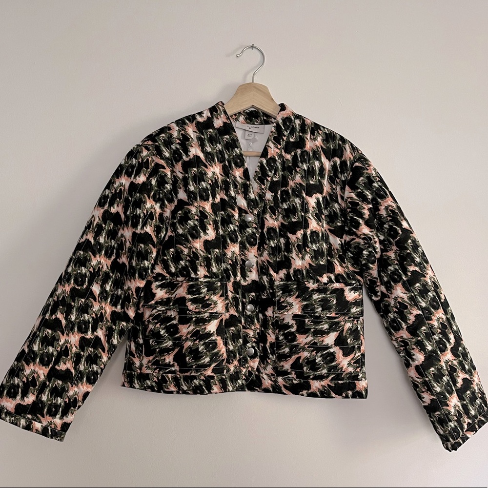 Rachel Comey x Target Quilted Puffy Olive and Pink Leopard Print Jacket Size XXS